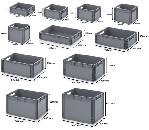 Heavy duty grey euro - euro, stacking