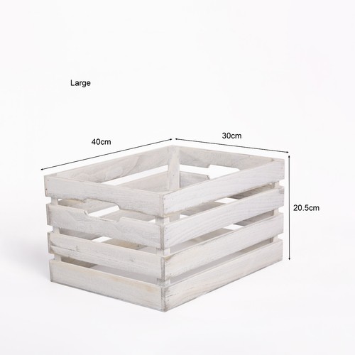Wooden crate shelve basket - wooden,