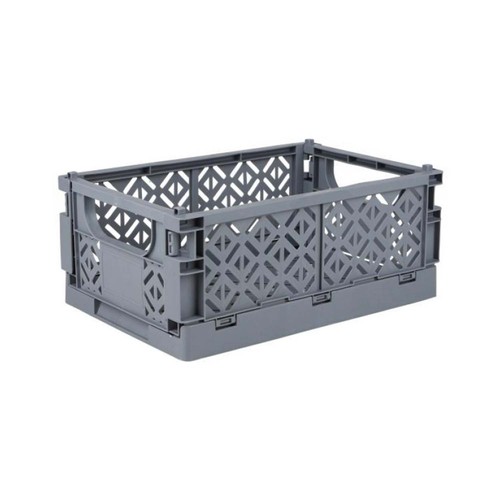 Small folding crate grey - small,