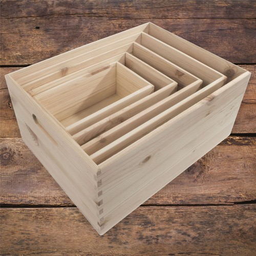 Pine crate chest wooden - pine,