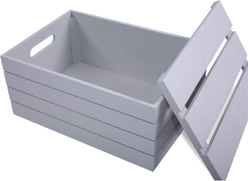 Wooden crate lid storage box - crate,