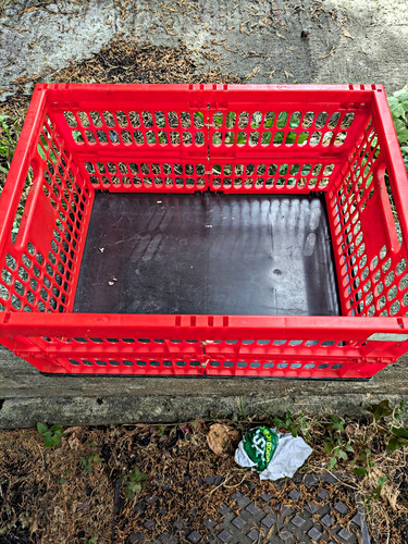 Red folding plastic stackable - red,