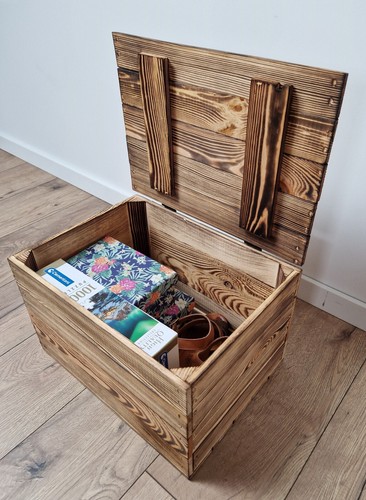 Wooden box with lid - lid,, flap