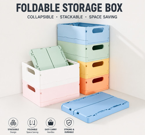 Foldable storage crate - crate, box